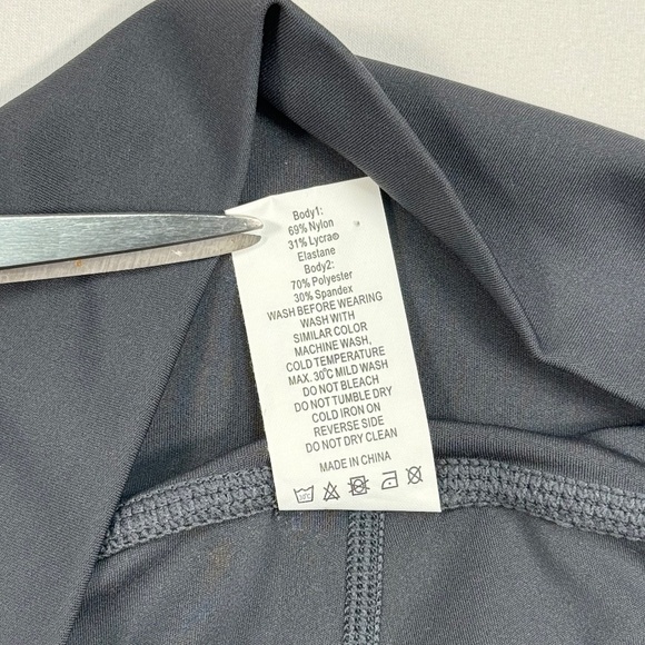 Zyia Storm Parallel Lux Ribbed Leggings Womens Size 0 Blue Gray High Rise - Picture 4 of 9